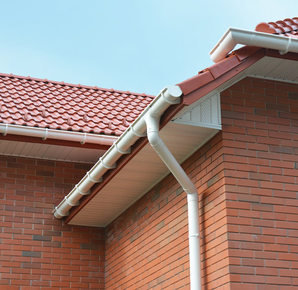 New clean roof gutters on a house in Bishop's Stortford