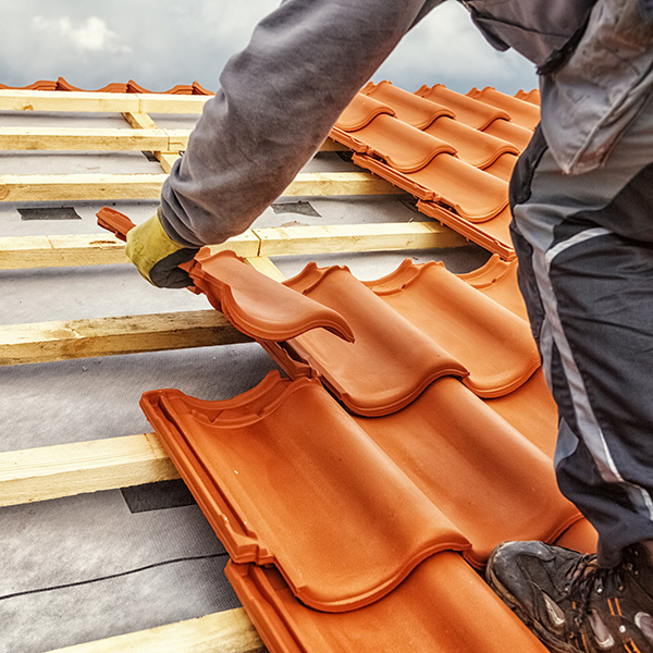 New roof tiles being installed in St Albans